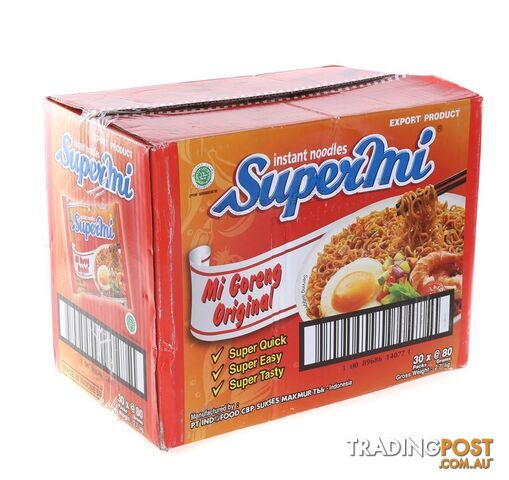 55 x SUPERMI Mi Goreng Original Instant Noodles Single Serves, 80g. Best Be