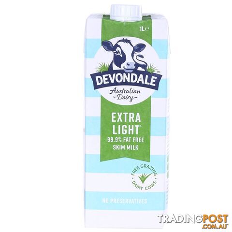 38 x DEVONDALE Australian Dairy Extra Light Skim Milk (Free Grazing Dairy C