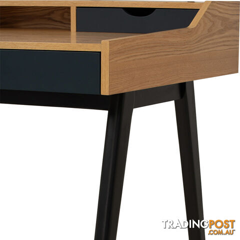 CASTOR Study Desk 110cm - Natural, Navy Blue & Black - 123033 - 9334719012131