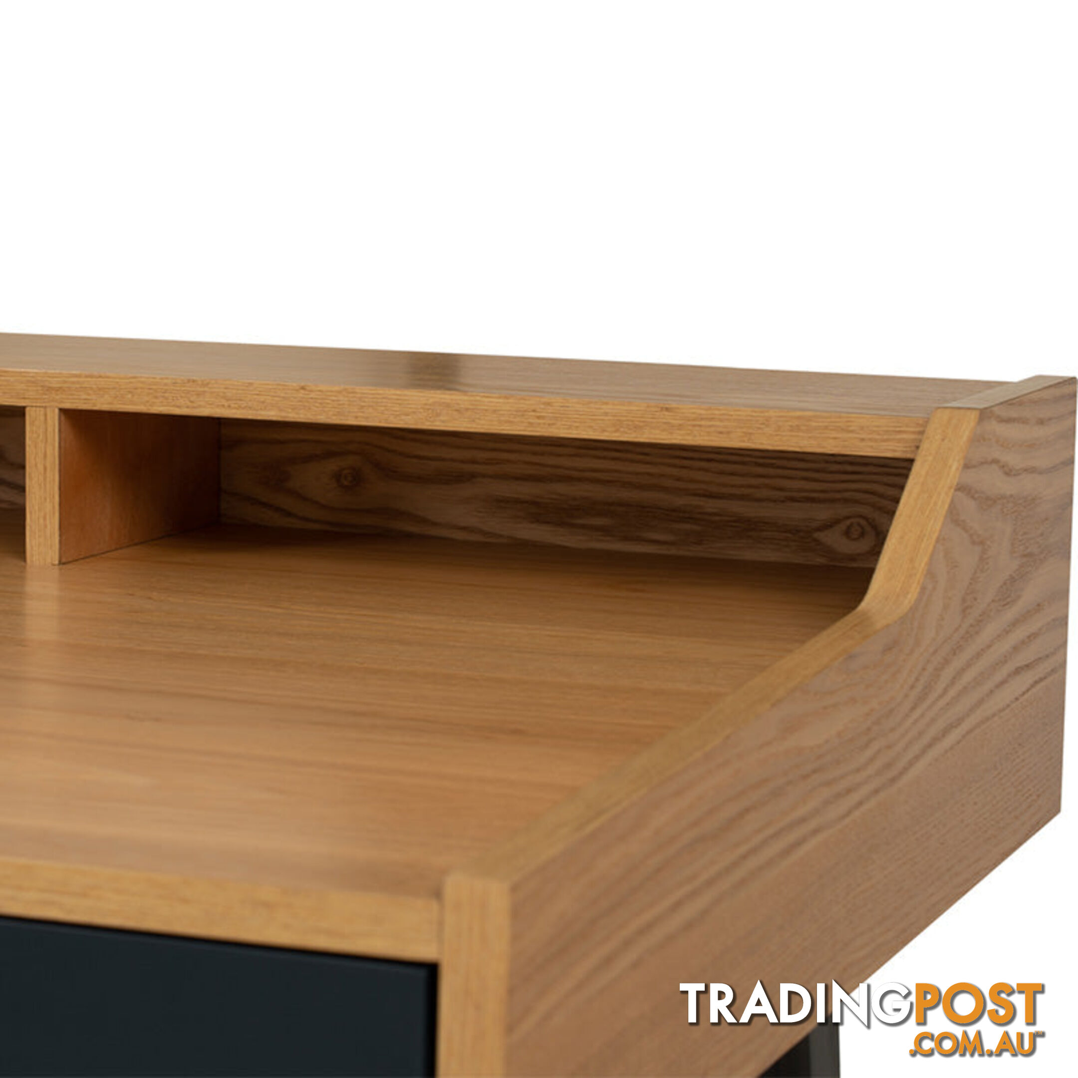 CASTOR Study Desk 110cm - Natural, Navy Blue & Black - 123033 - 9334719012131