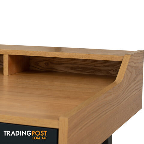 CASTOR Study Desk 110cm - Natural, Navy Blue & Black - 123033 - 9334719012131