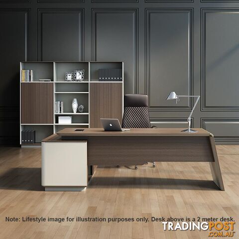 ANDERS Executive Desk Reversible Return 1.4M - Australian Gold Oak & Beige - DF-TIAN-D0414 - 9334719011196