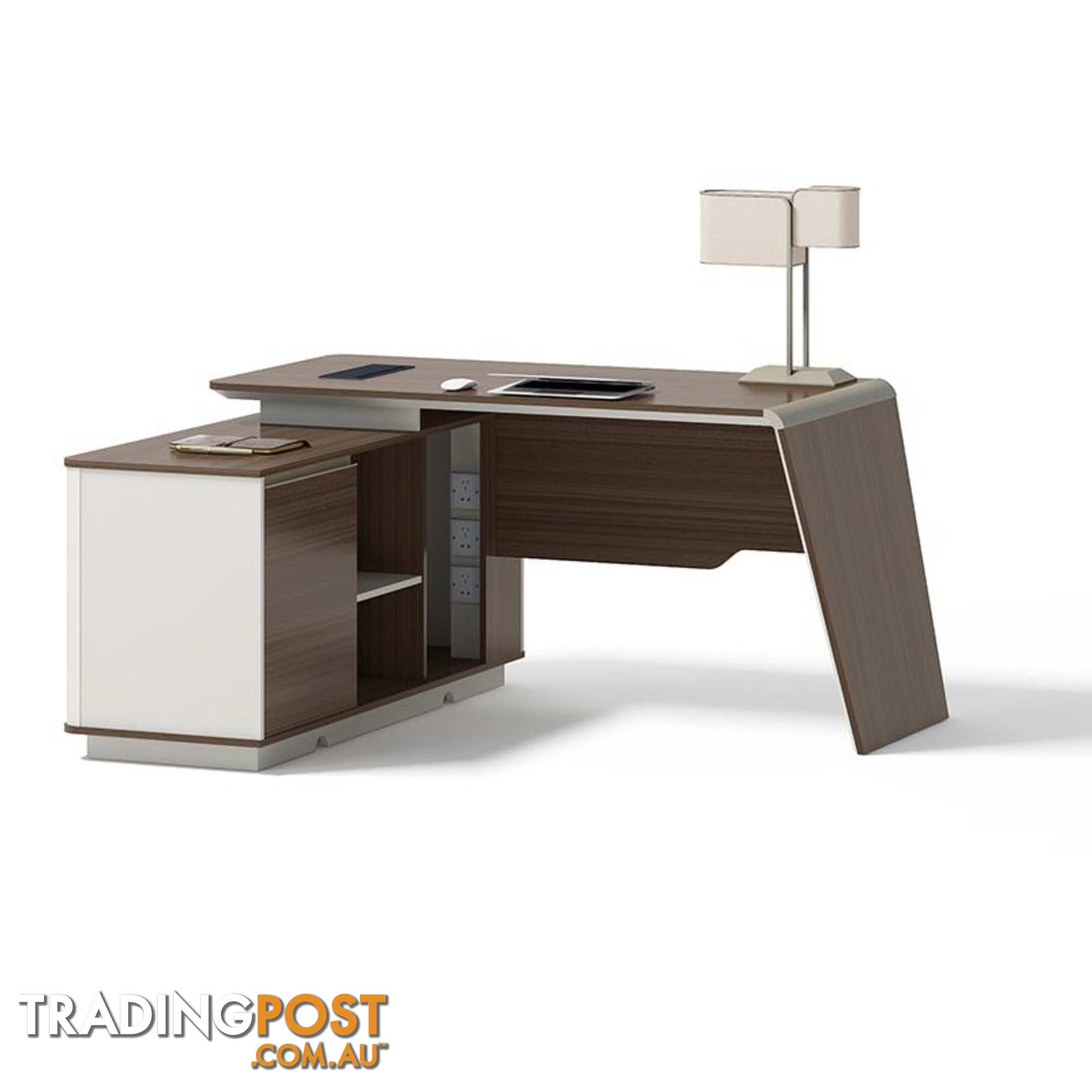 ANDERS Executive Desk Reversible Return 1.4M - Australian Gold Oak & Beige - DF-TIAN-D0414 - 9334719011196