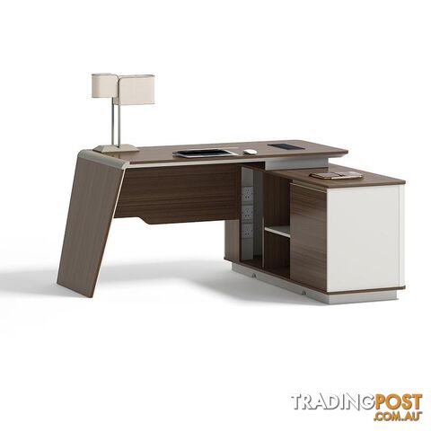 ANDERS Executive Desk Reversible Return 1.4M - Australian Gold Oak & Beige - DF-TIAN-D0414 - 9334719011196