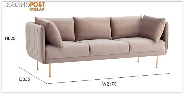 SUPRA 3 Seater Sofa - Pale SIlver - 233123 - 9334719006871