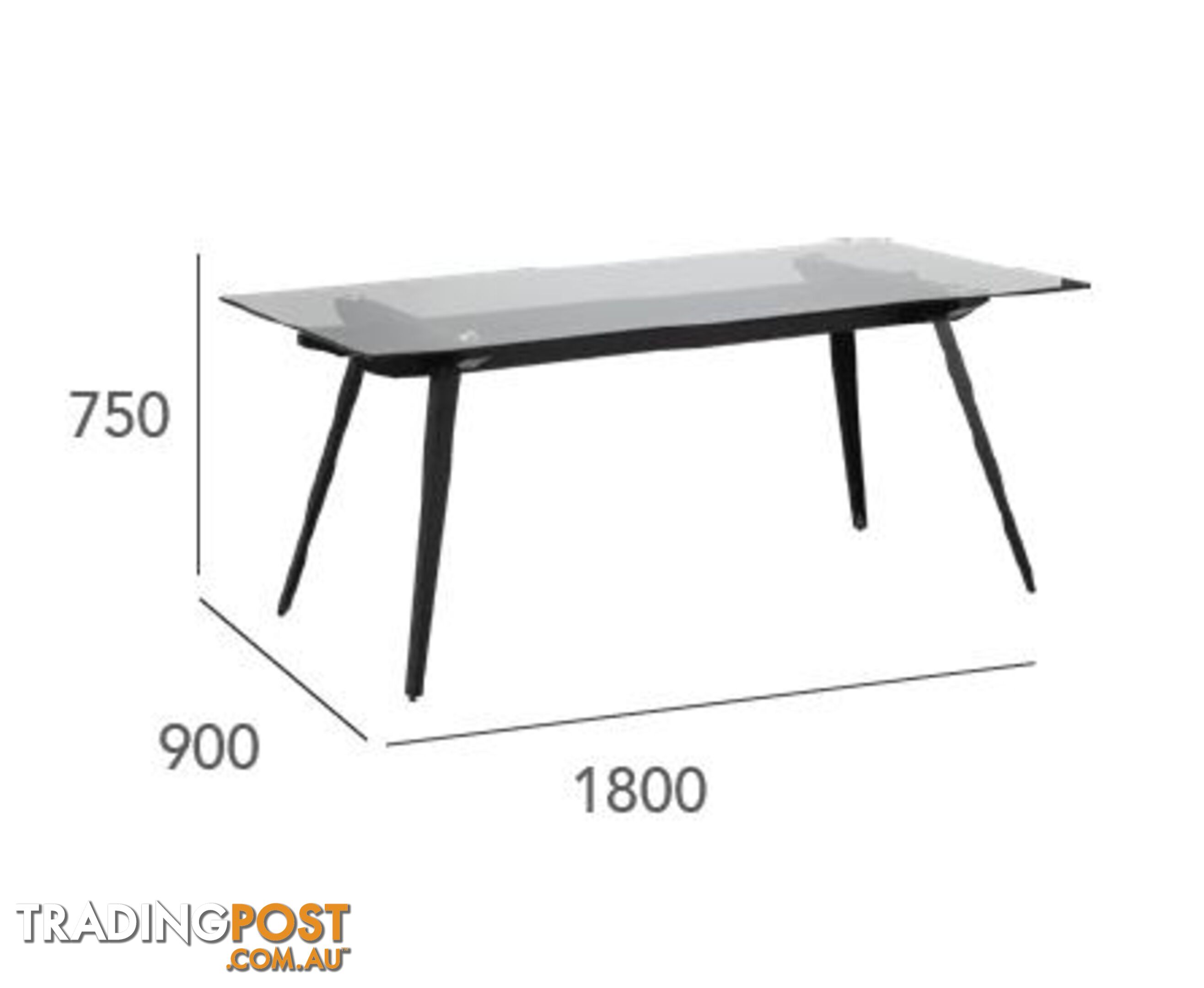 ARCHIE Glass Dining Table 180cm - 146054 - 9334719000695