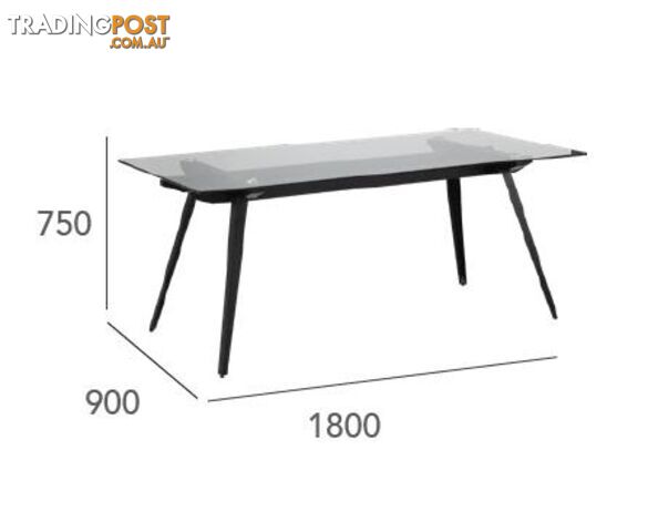 ARCHIE Glass Dining Table 180cm - 146054 - 9334719000695