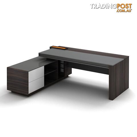 RADDIX Executive Desk with Left Return 2.2M - Dark Brown - DF-FF-D0122L - 9334719003313