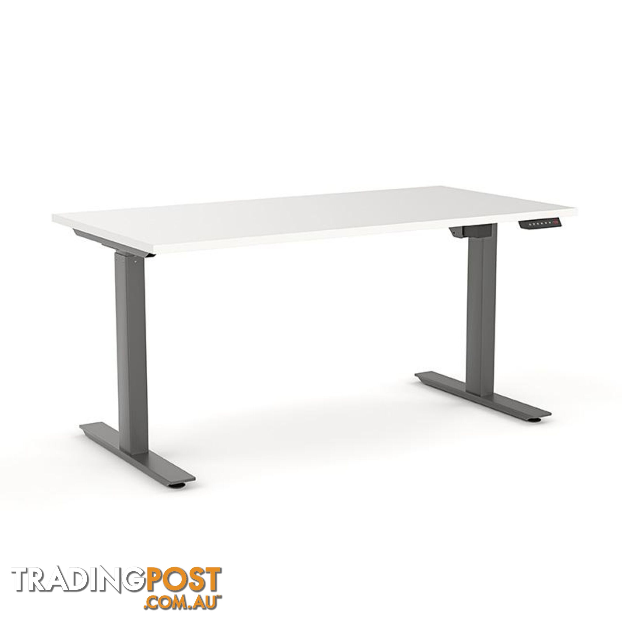 AGILE PRO Electric 2 Column Sit Standing Desk - 1200mm to 1800mm - Oak & White - OG_AGE2SSD158