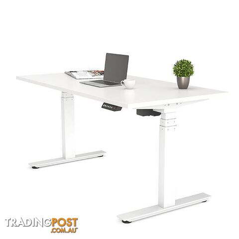 AGILE PRO Electric 2 Column Sit Standing Desk - 1200mm to 1800mm - Oak & White - OG_AGE2SSD158