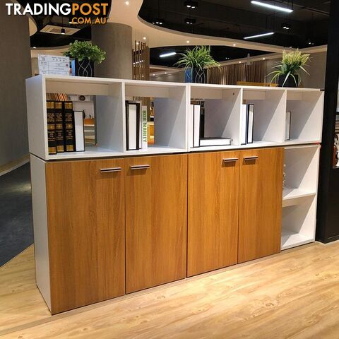 ZORAN Credenza Cabinet  80cm - White & Honey Oak - ZZF-C326 - 9334719000541