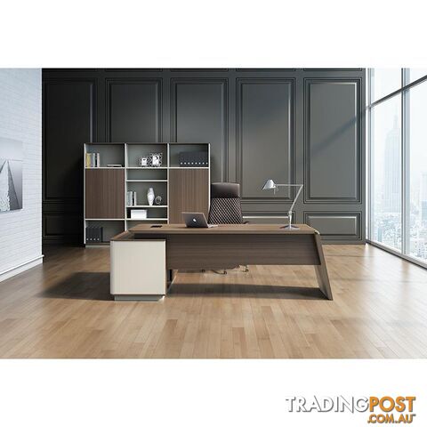 ANDERS Executive Desk Reversible Return 2.0M - Australian Gold Oak/ Beige - DF-TIAN-D0320 - 9334719010458