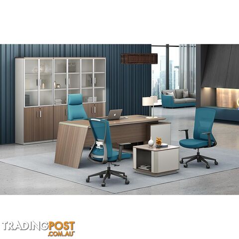 ANDERS Executive Desk Reversible Return 2.0M - Australian Gold Oak/ Beige - DF-TIAN-D0320 - 9334719010458