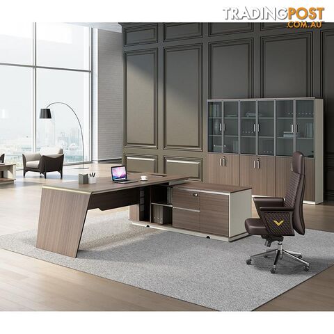 ANDERS Executive Desk Reversible Return 2.0M - Australian Gold Oak/ Beige - DF-TIAN-D0320 - 9334719010458