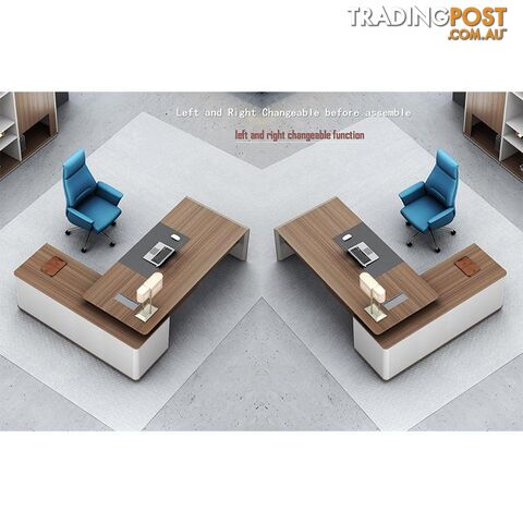 ANDERS Executive Desk Reversible Return 2.0M - Australian Gold Oak/ Beige - DF-TIAN-D0320 - 9334719010458