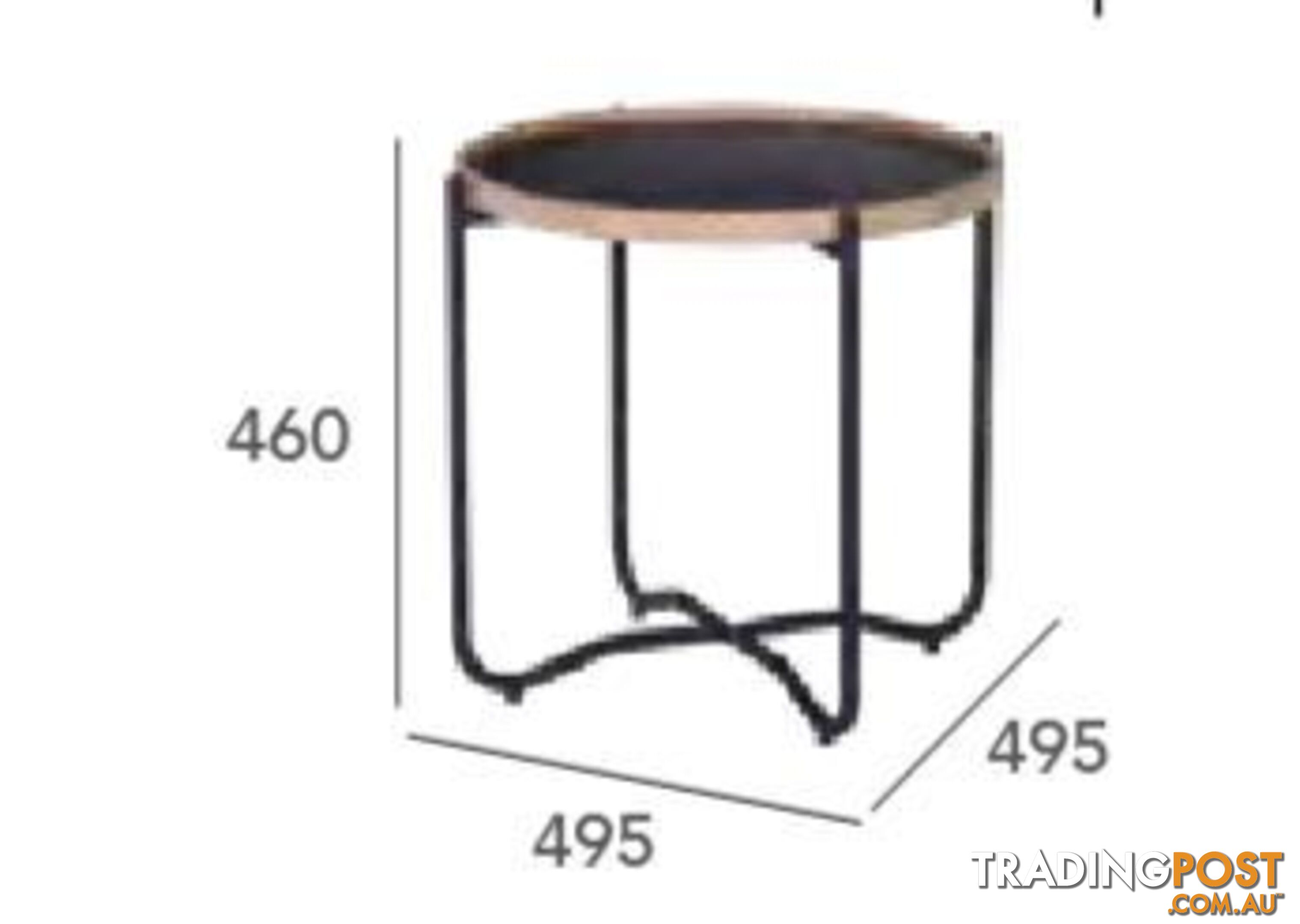 TANIX Side Table - Round - Black - 131022 - 9334719004808