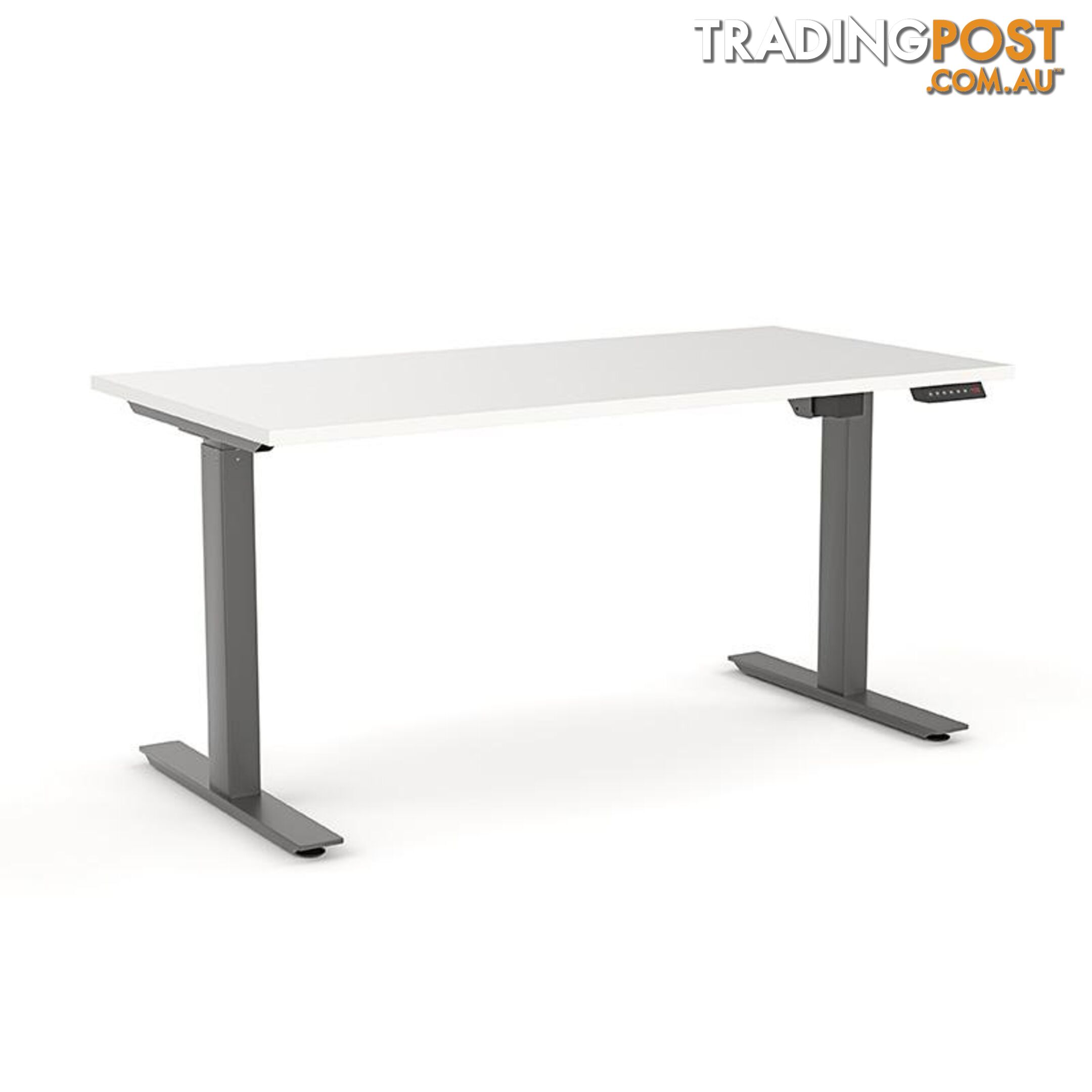 AGILE PRO Electric 2 Column Sit Standing Desk - 1200mm to 1800mm - Oak & White - OG_AGE2SSD162