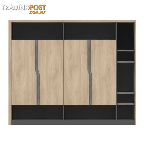 BAXTER Display Cabinet 190cm - Acacia & Carbon Grey - MF-14BZJ001 - 9334719010564