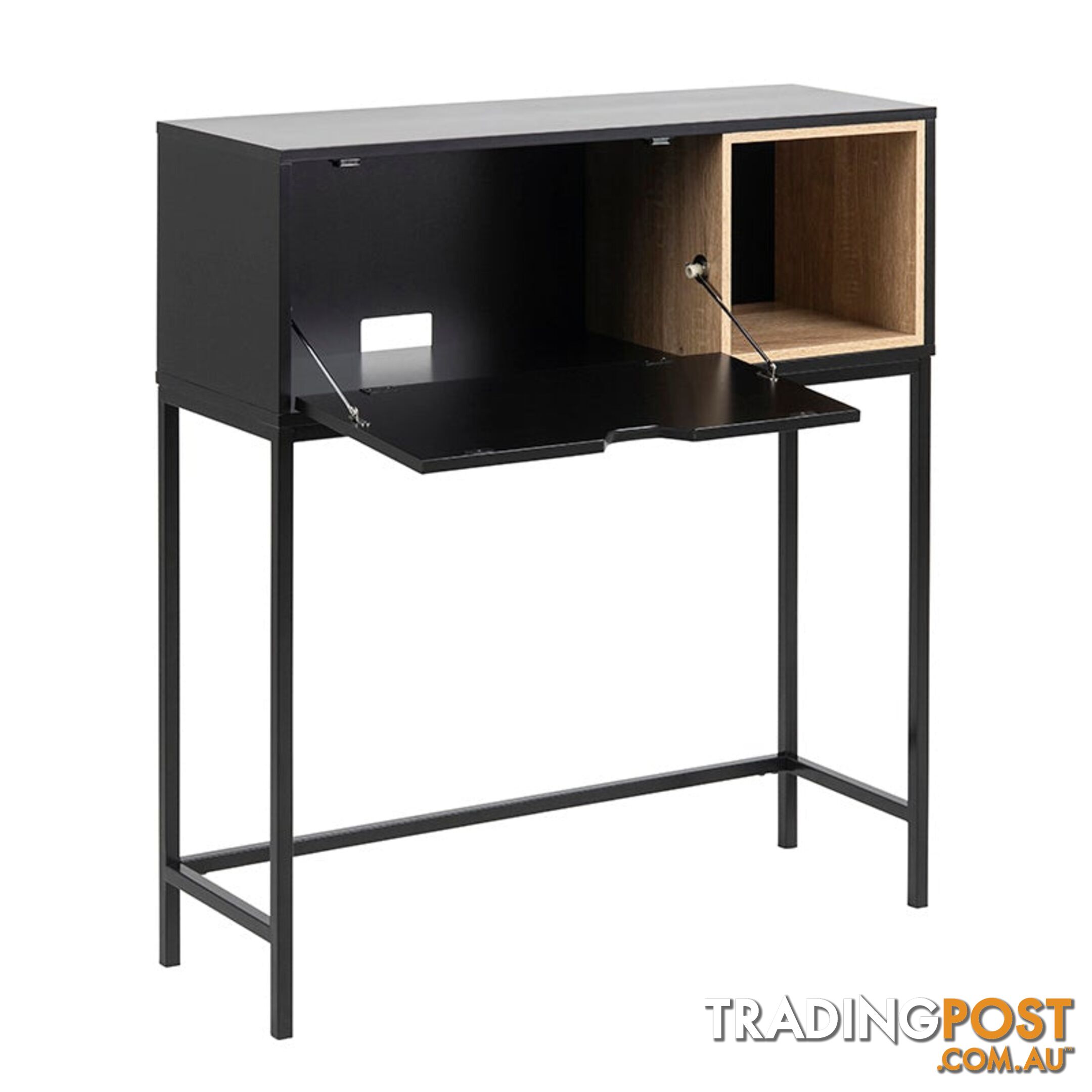 BATLEY Study Desk Console 91.5cm - Black & Natural - AC-0000083373 - 5713941083142