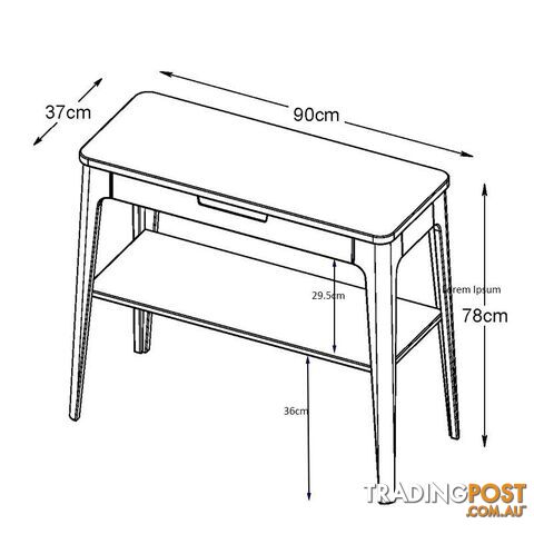 SIENNA Console 90cm -  Natural - 36342211 - 5704745073408