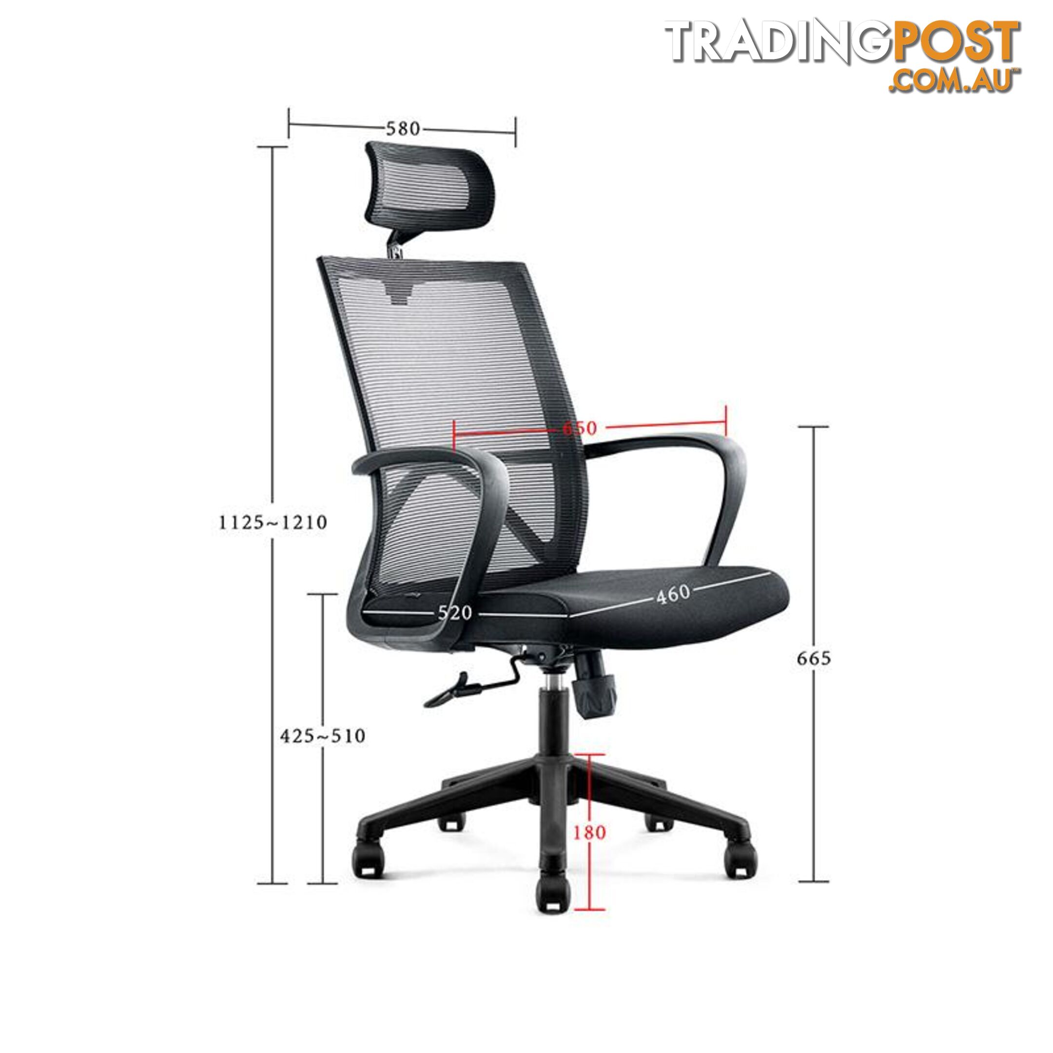 ERIK Executive Office Chair with Headrest- Black - DF-DX6168A - 9334719011103