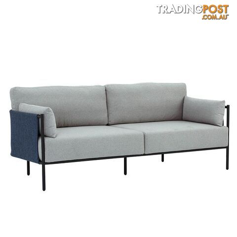 TREDIA 3 Seater Sofa - Silver & Midnight Blue - 233125 - 9334719006888