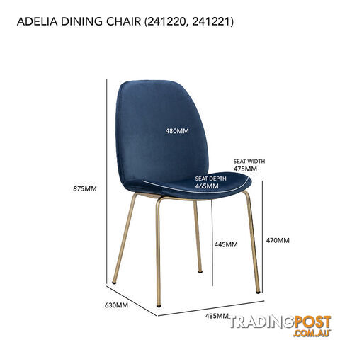 ADELIA Dining Chair - Tan & Black - 241220 - 5705994981704