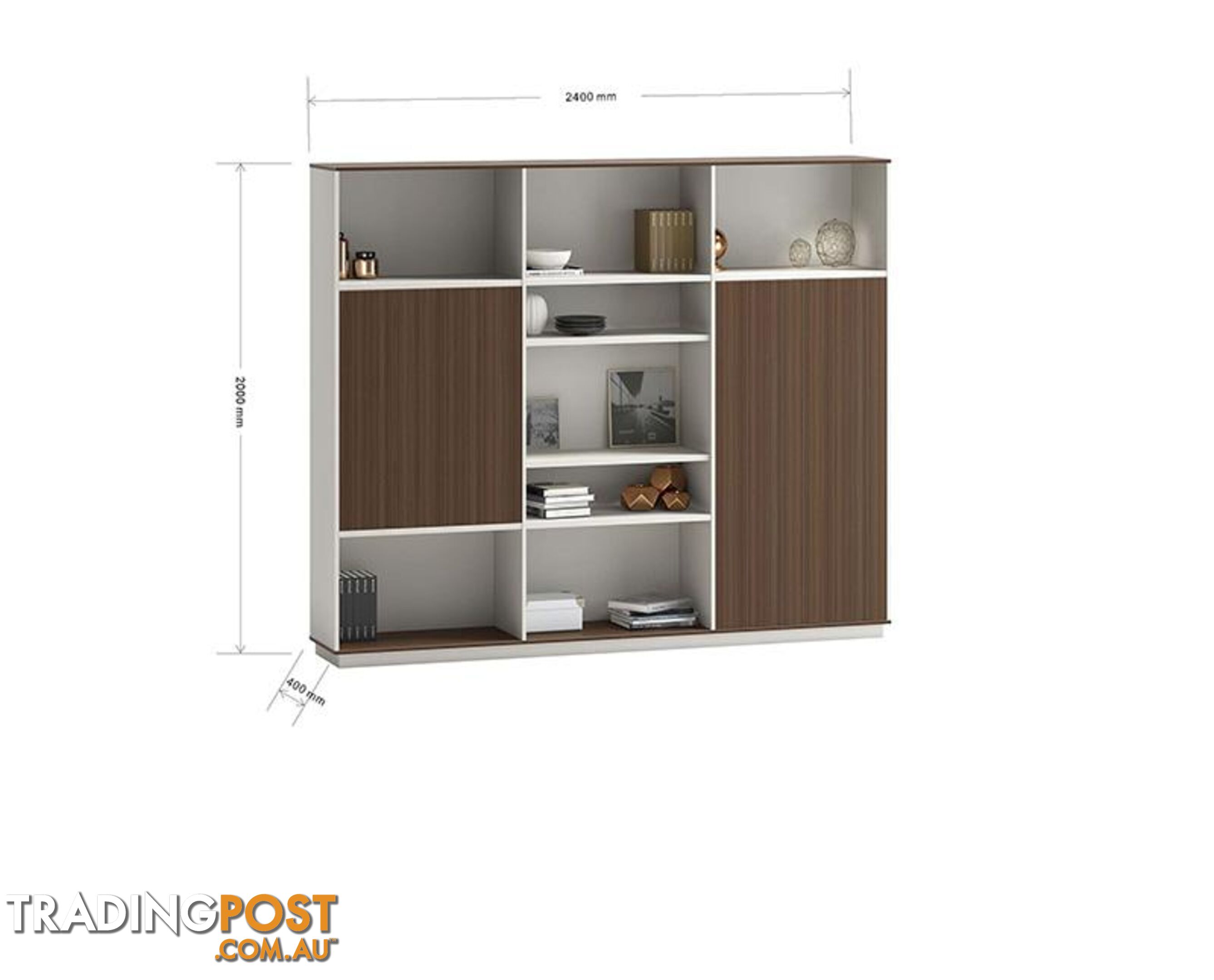 ANDERS Display Unit 2.4M - Australian Gold Oak & Beige - DF-TIAN-S0224 - 9334719011219