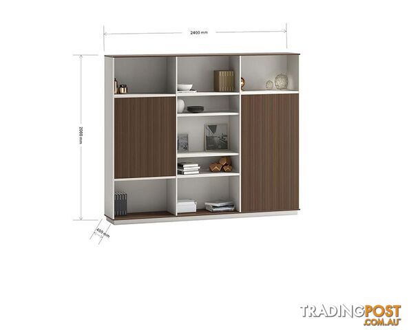 ANDERS Display Unit 2.4M - Australian Gold Oak & Beige - DF-TIAN-S0224 - 9334719011219