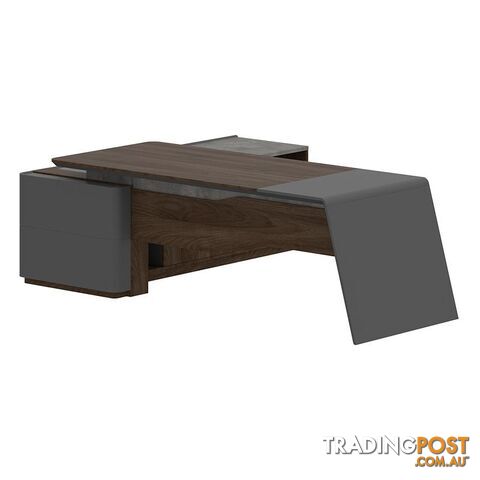 JAGGER Executive Desk Right Return 2.2M - Norica Walnut & Grey - MF-14MHM028 - 9334719010403