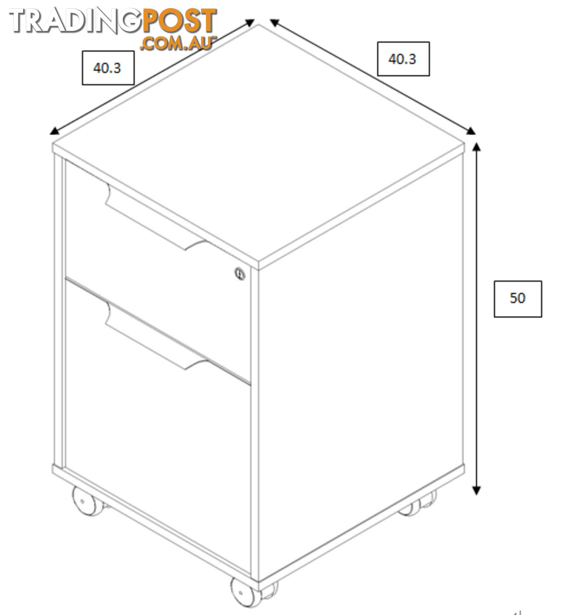 Daxton Mobile Cabinet 41cm - Warm Oak & Black - WF-N2802-CAB - 9334719003870