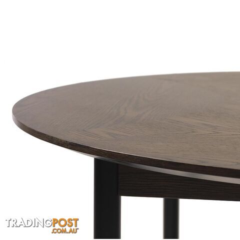 LATINA Round Dining Table 120cm -  Dark Brown / Black - 43603180 - 5704745100302