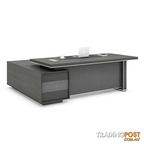 MATEES Executive Desk Reversible  2.4M - Grey/ Brown - DF-BJSD1124 - 9334719010359