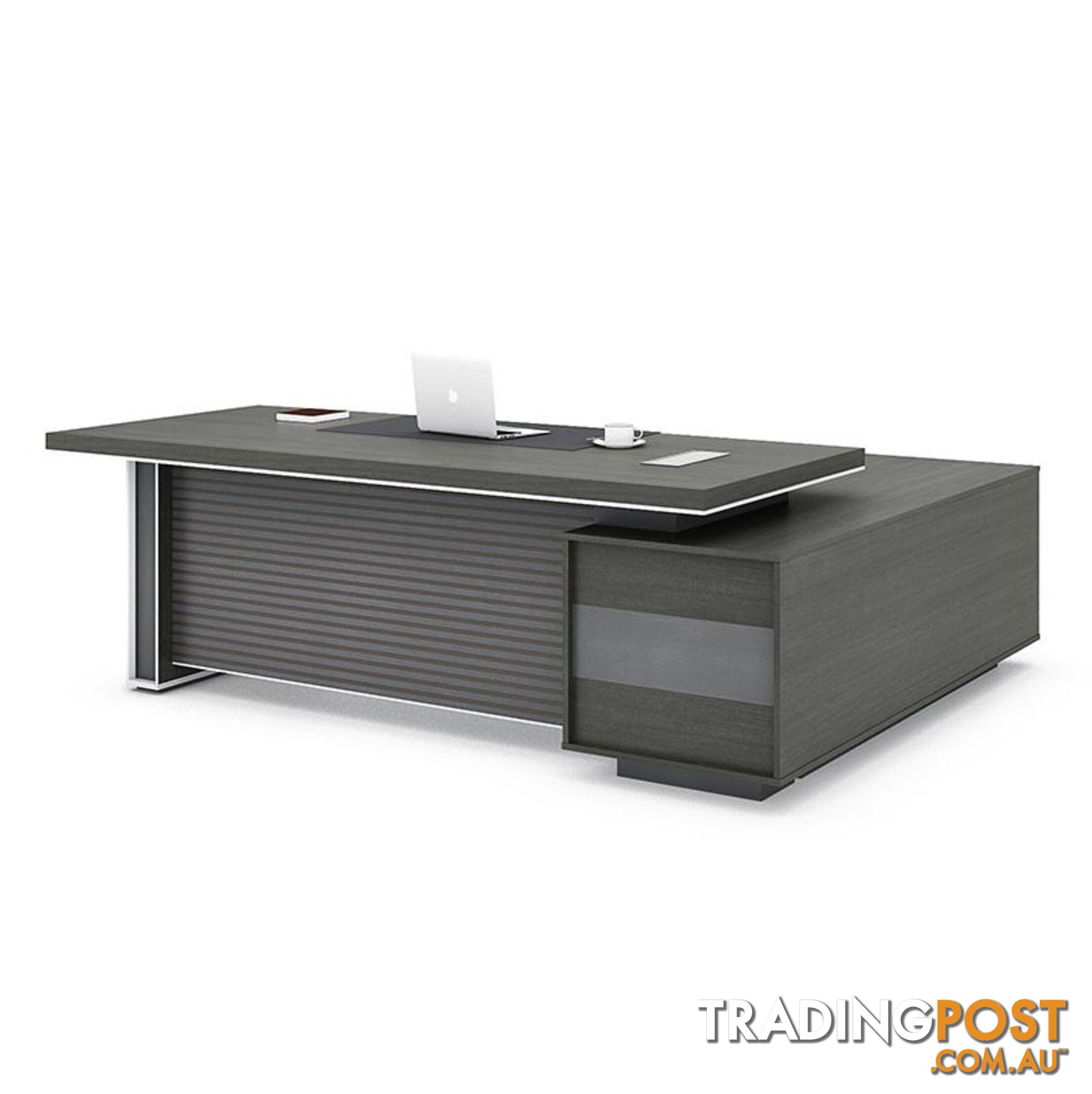 MATEES Executive Desk Reversible  2.4M - Grey/ Brown - DF-BJSD1124 - 9334719010359