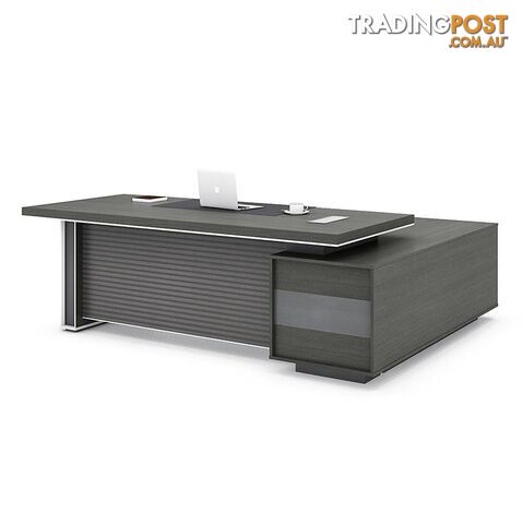 MATEES Executive Desk Reversible  2.4M - Grey/ Brown - DF-BJSD1124 - 9334719010359