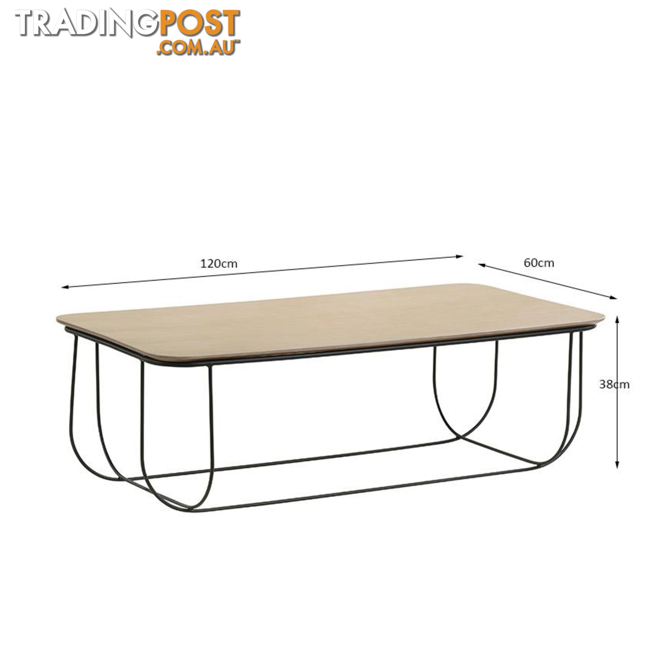 JENSEN Coffee Table 120cm - Natural & Black - IVT-3215 - 9334719010656