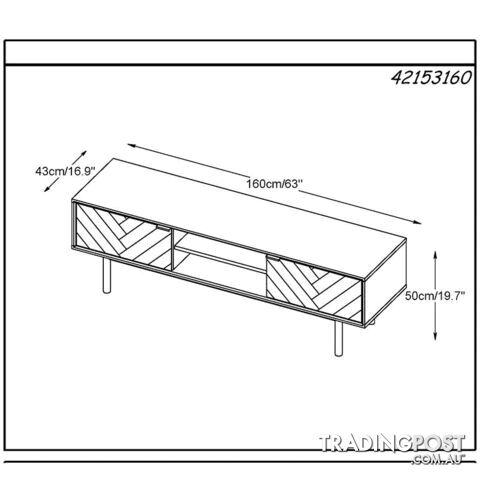 CALVI TV Entertainment Unit 1.6M - Natural & Black - 42153160 - 5704745089690