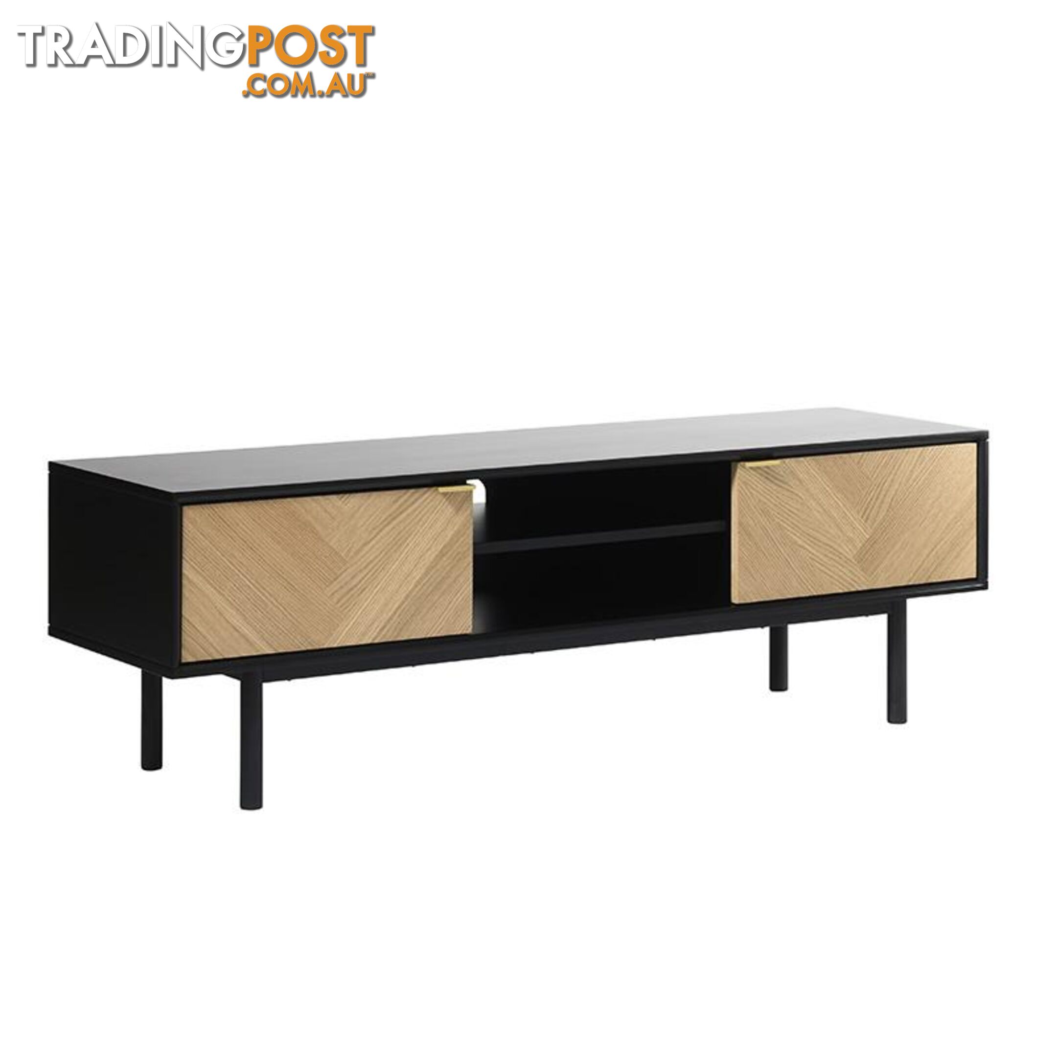 CALVI TV Entertainment Unit 1.6M - Natural & Black - 42153160 - 5704745089690