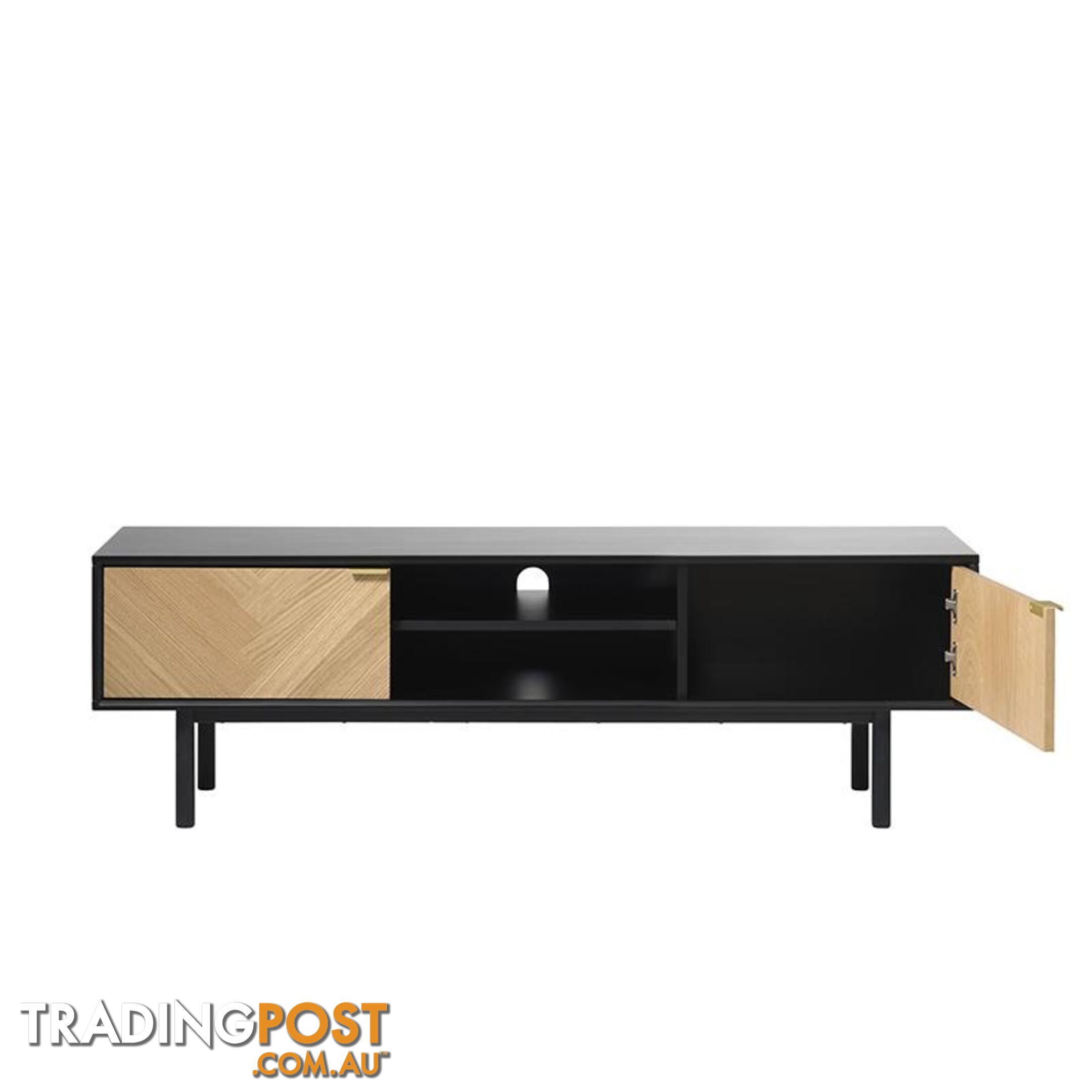 CALVI TV Entertainment Unit 1.6M - Natural & Black - 42153160 - 5704745089690