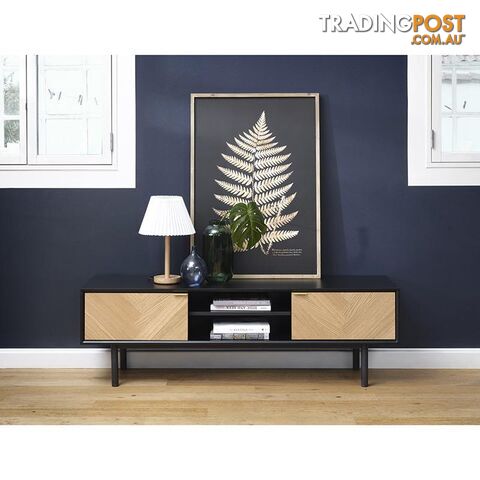 CALVI TV Entertainment Unit 1.6M - Natural & Black - 42153160 - 5704745089690