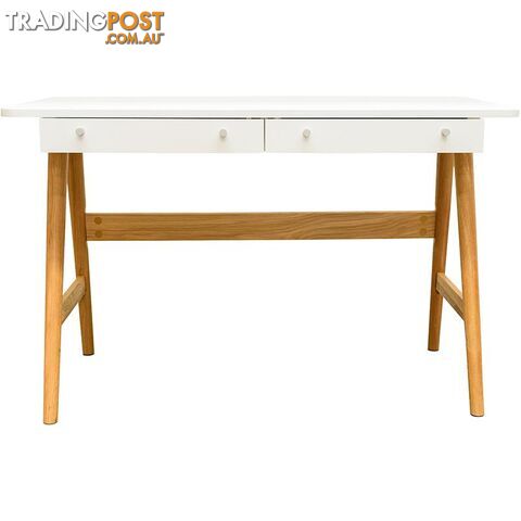 KAISU Study Desk 120cm -  White & Natural - 36472270 - 5704745068190