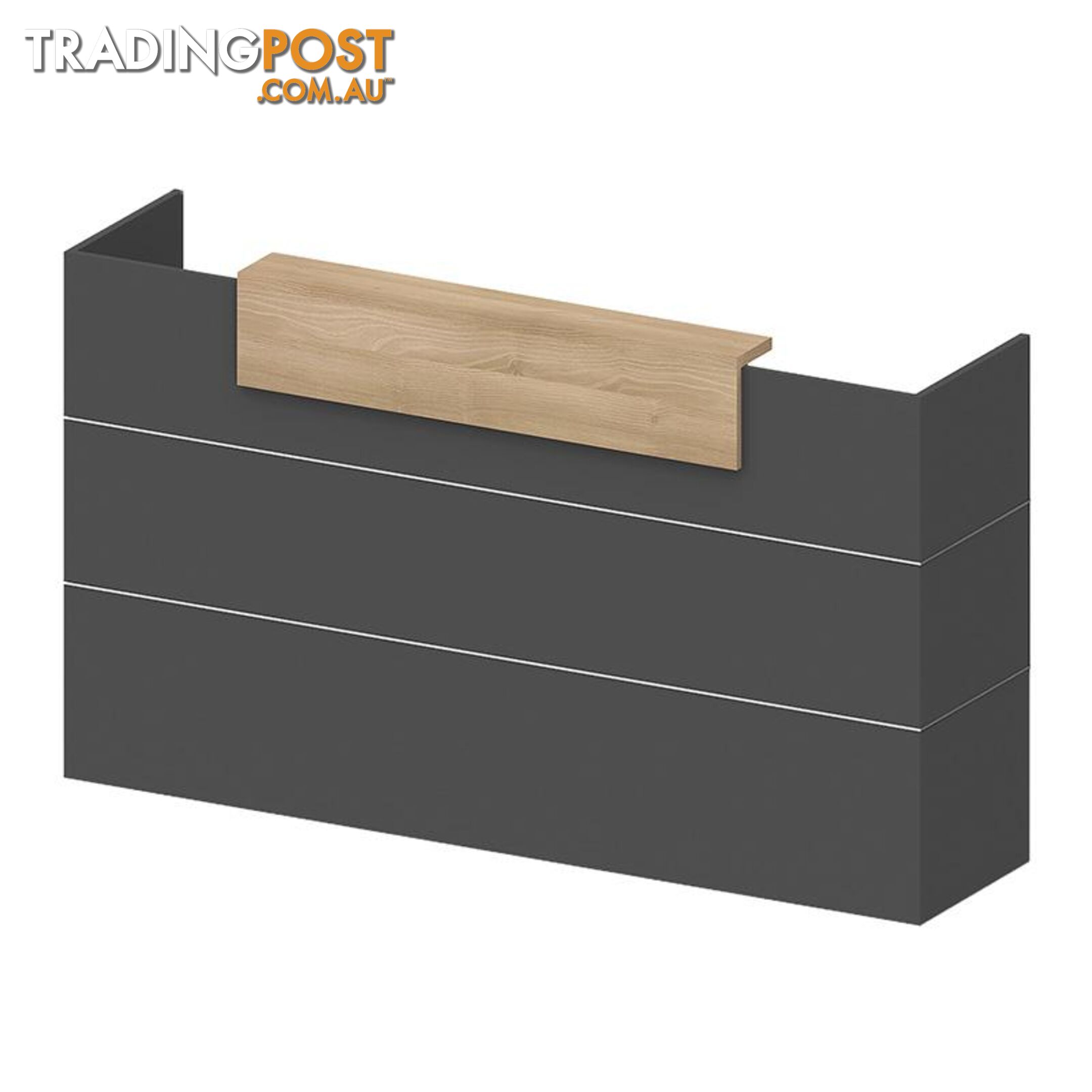 BELEN Reception Desk 1.8M - Acacia & Carbon Grey - MF-27RZJ047 - 9334719011769