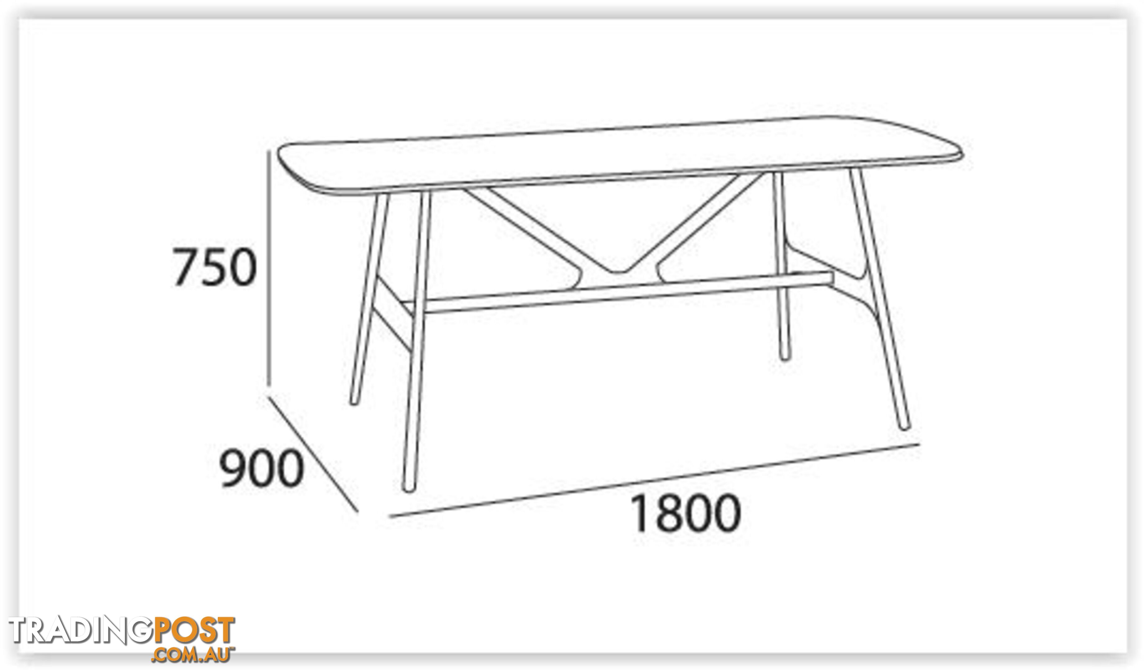 FILA Dining Table 1.8M - Grey - 1469091 - 9334719005652