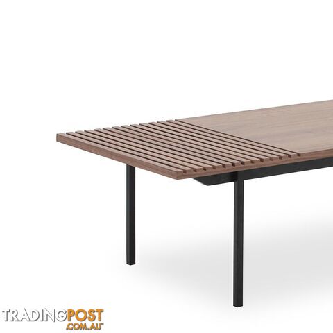 TOZZI Square Coffee Tables 85cm - Walnut & Black - DI-J5810B - 9334719010687