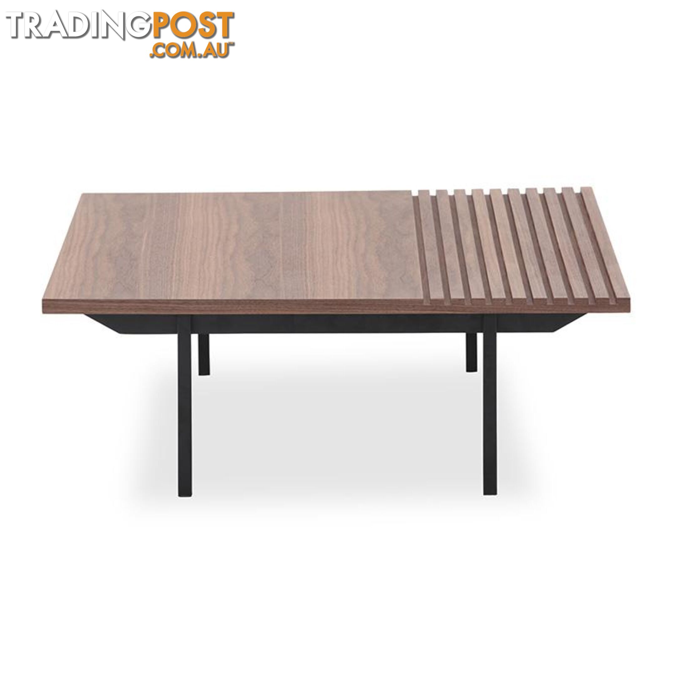 TOZZI Square Coffee Tables 85cm - Walnut & Black - DI-J5810B - 9334719010687