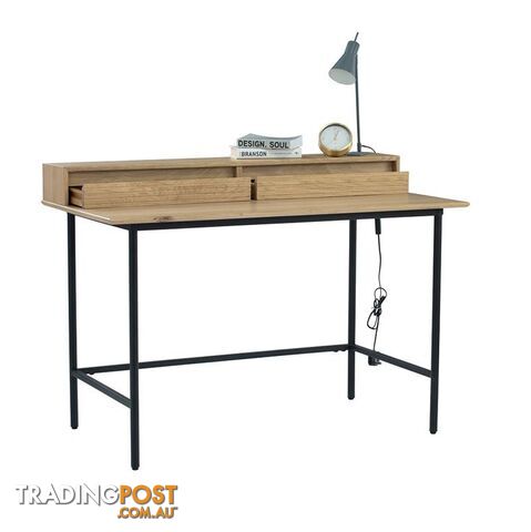 DOVER Study Desk 120cm - Natural & Black - 124018 - 9334719002781