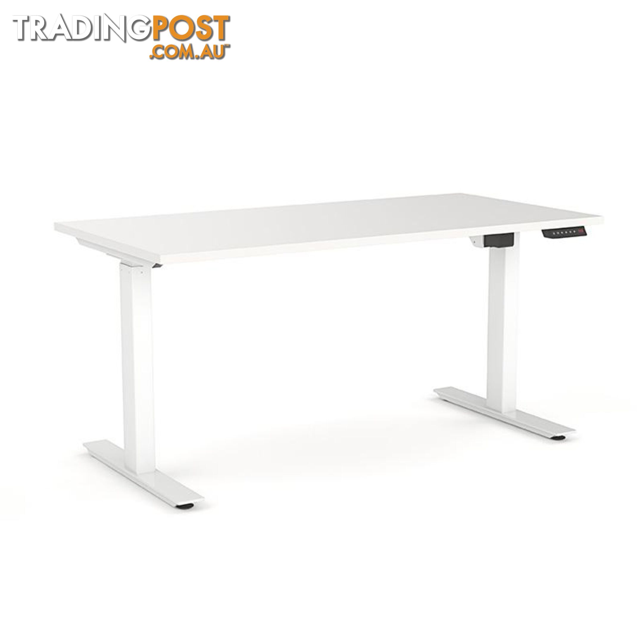 AGILE PRO Electric 2 Column Sit Standing Desk - 1200mm to 1800mm - White & Black - OG_AGE2SSD136