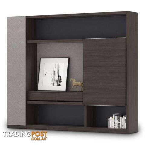 Carter Display Cabinet 2.4M - Coffee & Grey - MF-22BKD603 - 9334719001371
