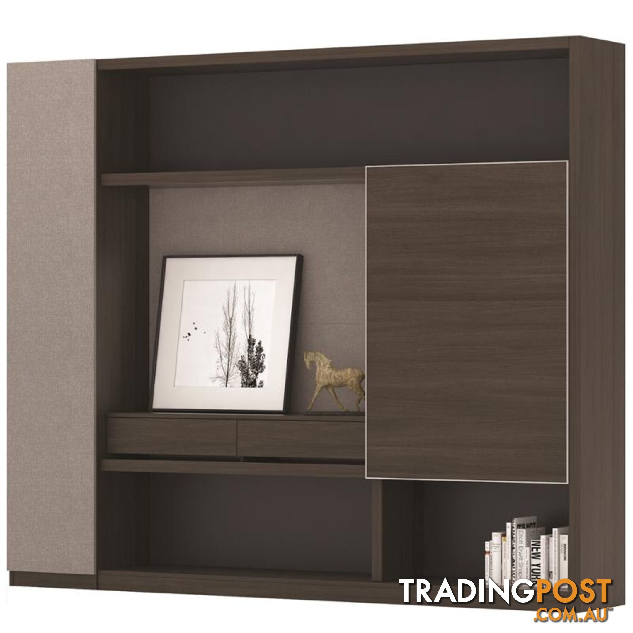 Carter Display Cabinet 2.4M - Coffee & Grey - MF-22BKD603 - 9334719001371