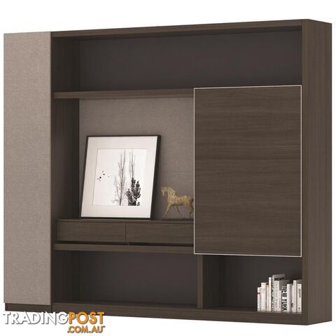 Carter Display Cabinet 2.4M - Coffee & Grey - MF-22BKD603 - 9334719001371